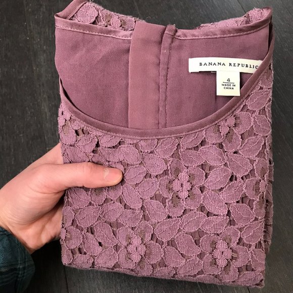 Banana Republic | Mauve Lace Tank Top - Picture 7 of 9